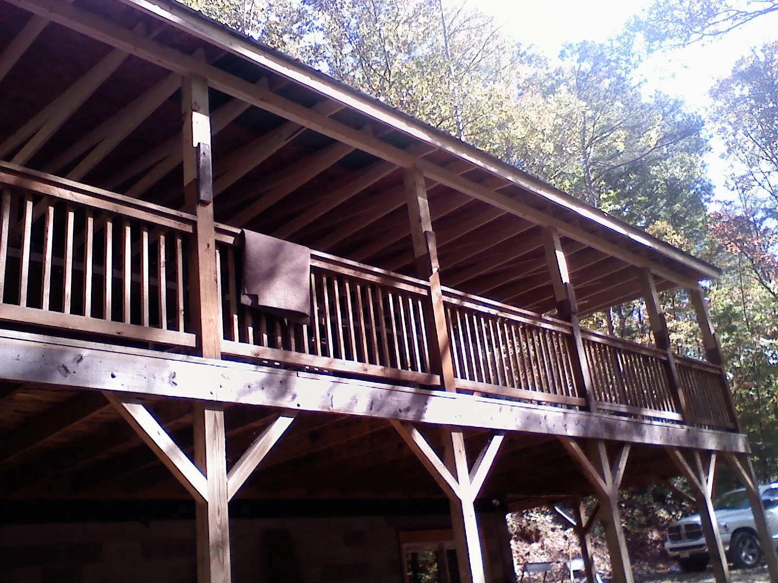 Timber framing under a new elevated porch and deck — Roof Leak Repair in Cresco by Roofing Brothers